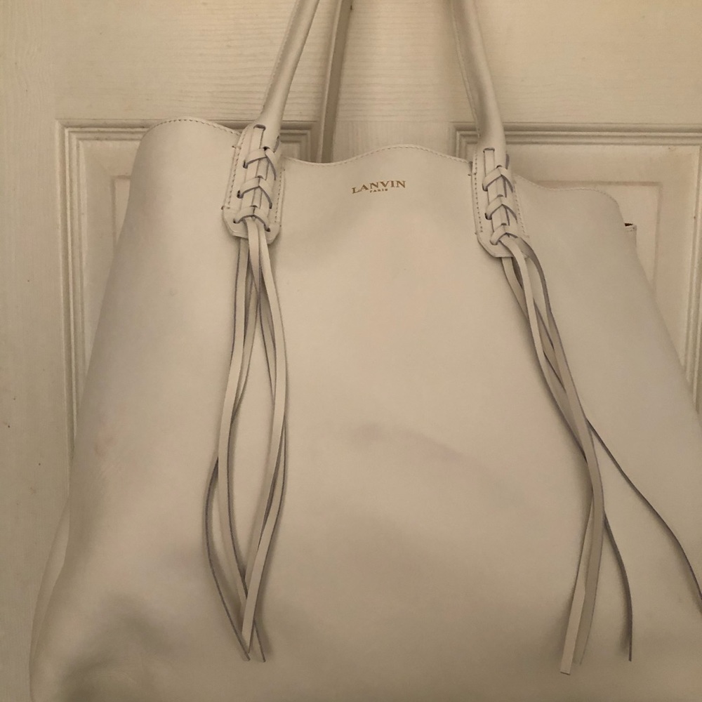 Lanvin large white bag with tassels